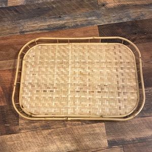 Wicker and bamboo servicing tray